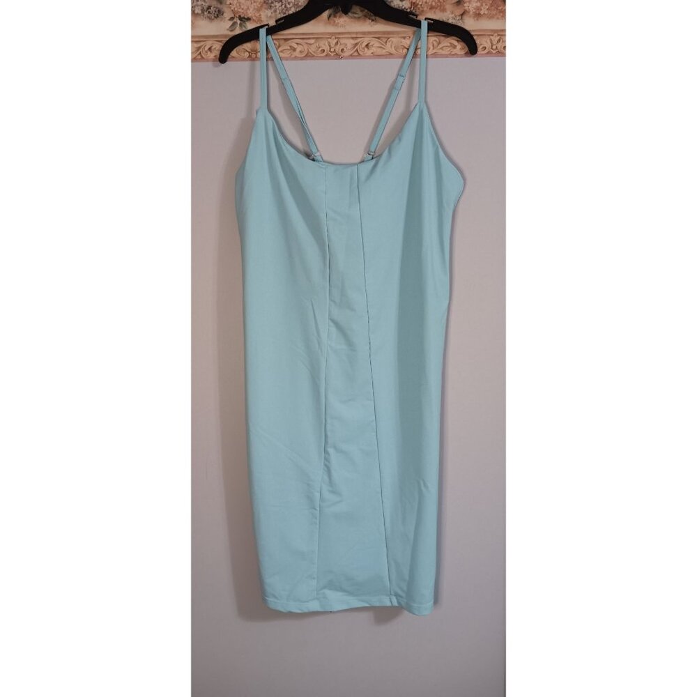 Mooloolaba Blue XL USA Stretch Travel Athleisure Active Casual Comfy Tank Dress